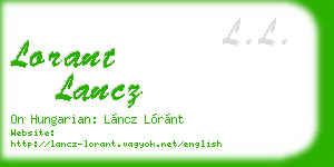 lorant lancz business card